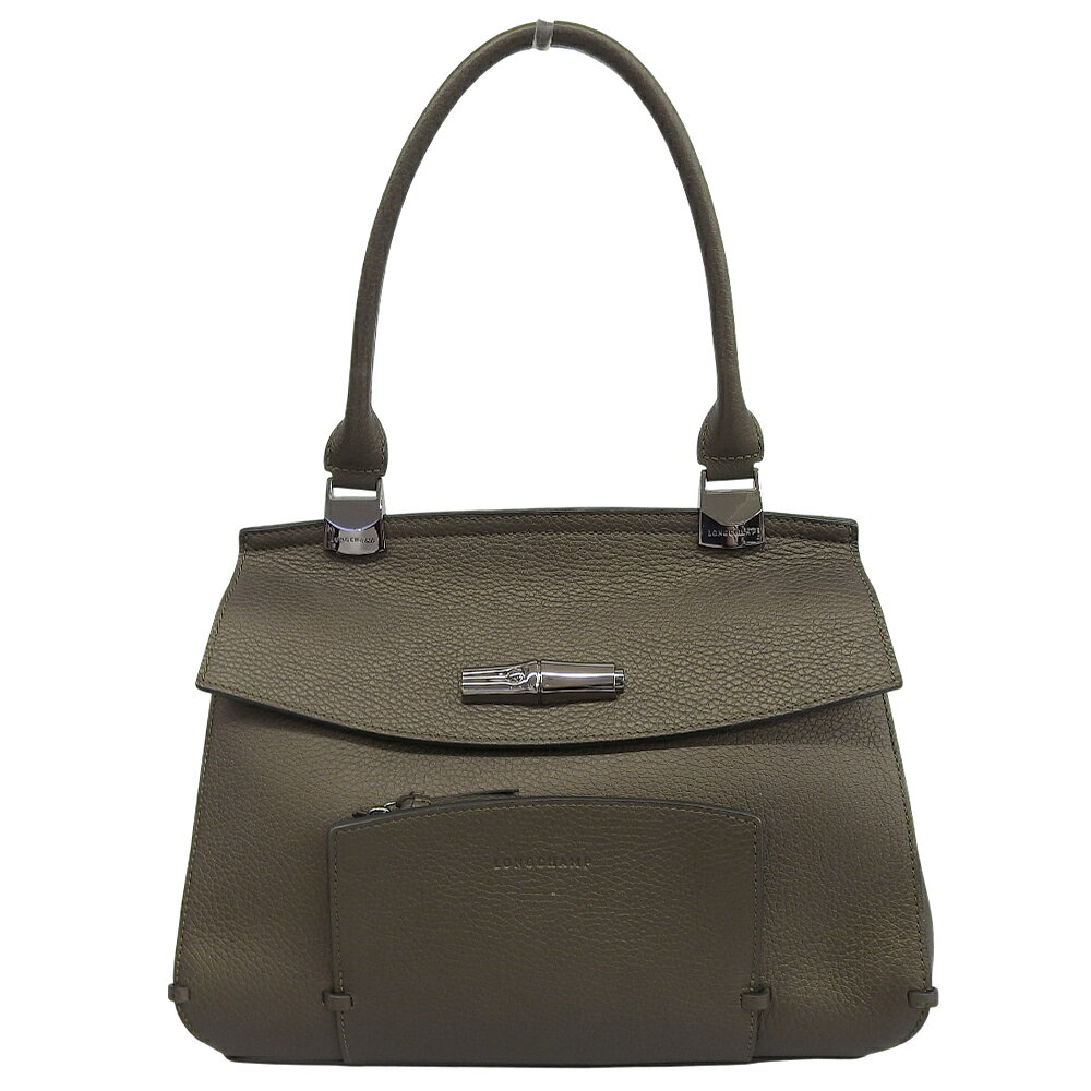 乐天商城 - 新着【中古】 超美品 ロンシャン Longchamp L2078886A29 マドレーヌ トリヨンレザー トップハンドルバッグ ラージ メタリックトープ