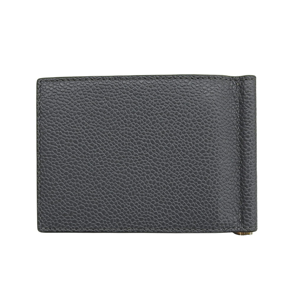樂天商城 - 新着【中古】 超美品 トムブラウン THOM BROWNE 2025 現行 MAW025L-00198-025 ペブルグレインレザー マネークリップ ウォレット ダークグレー 定価64900円