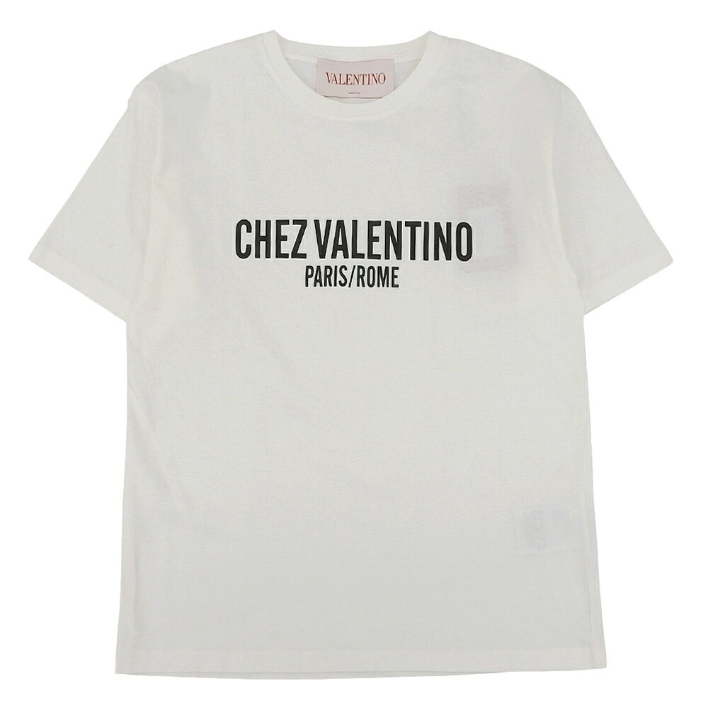 乐天商城 - 新着【中古】 タグ付未使用 ヴァレンティノ VALENTINO 6V3MG16PAPG CHEZ VALENTINO シェバレンティノ プリント Tシャツ ホワイト M 定価104500円