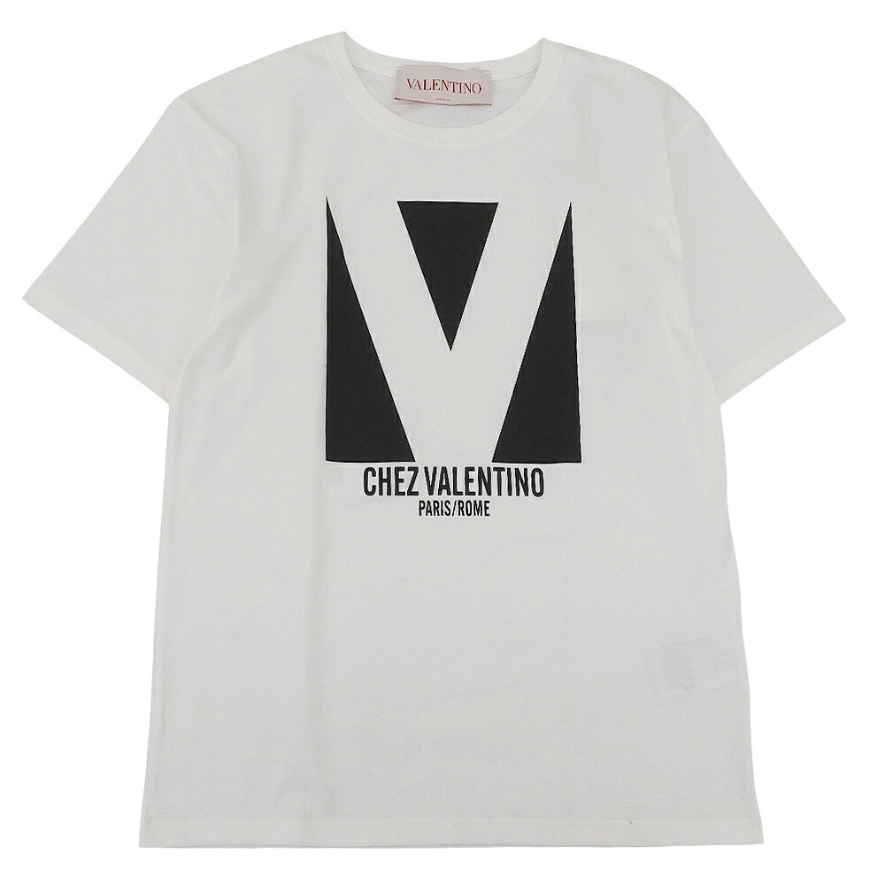 乐天商城 - 新着【中古】 タグ付未使用 ヴァレンティノ VALENTINO 2024 6V3MG16PAQ9 CHEZ VALENTINO シェバレンティノ プリント Tシャツ ホワイト M 定価110000円