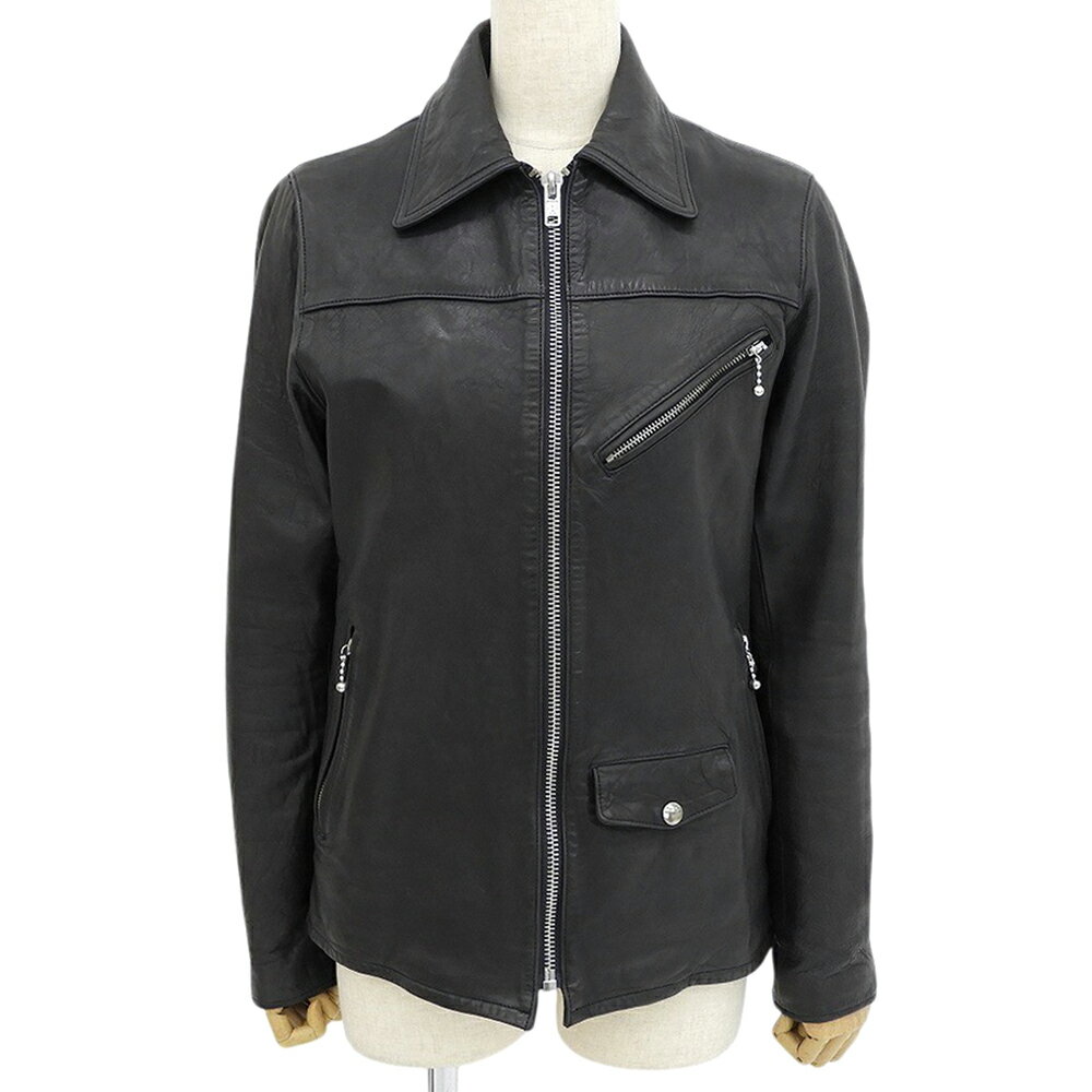 乐天商城 - 新着【中古】 美品 ヒステリックグラマー HYSTERIC GLAMOUR 2014年 シープスキン シングル ライダース ジャケット サイズS ブラック レディース