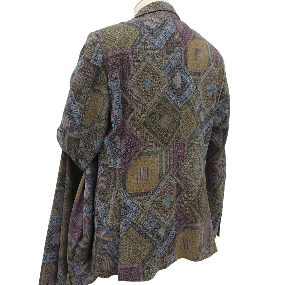 With Tradingの楽天スーパーセール！【中古】超美品 2021年商品 COMTORTETRO 総柄 ペイズリー コットン ジャケット 52 スーツ メンズ｜アングル2