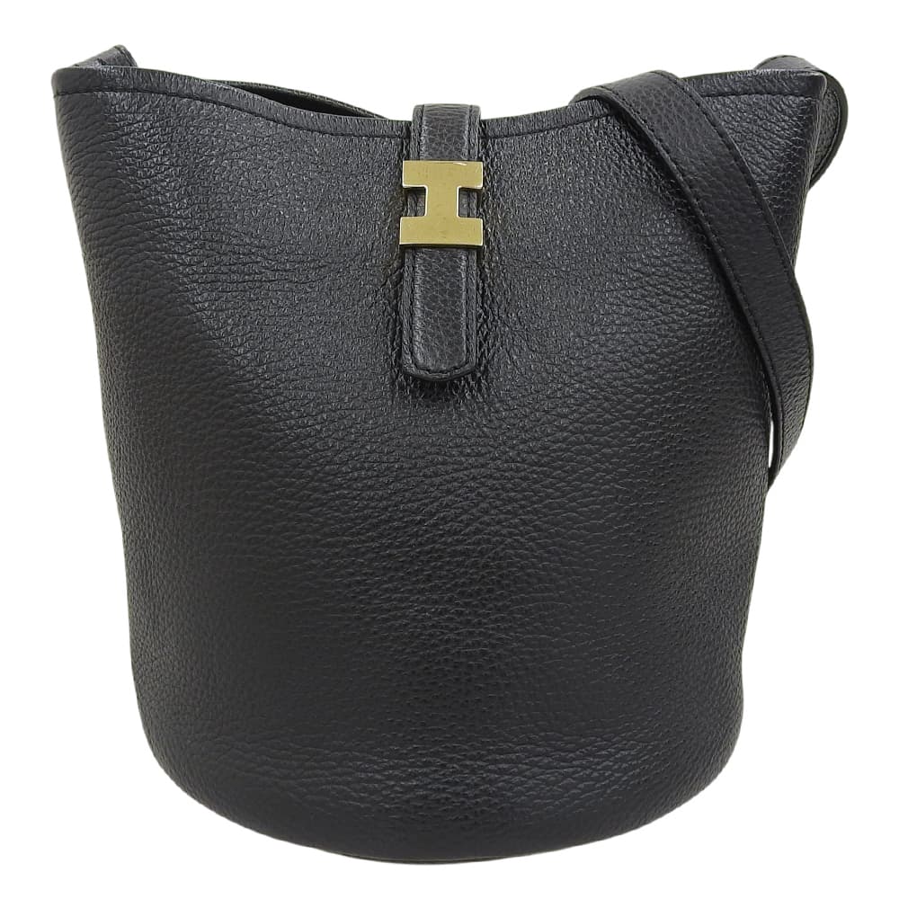 乐天商城 - 新着【中古】 超美品 イアクッチ IACUCCI TEA-3830 テア レザー バケット ショルダー バッグ クロスボディ バケツ型 黒 ブラック ほぼ未使用