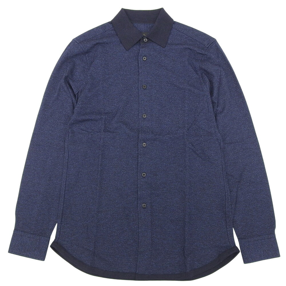 乐天商城 - 新着【中古】 未使用品 ブリオーニ Brioni 2022年 コットン カシミヤ ジャージー ボタンダウン シャツ サイズM ネイビー メンズ 定価331700円