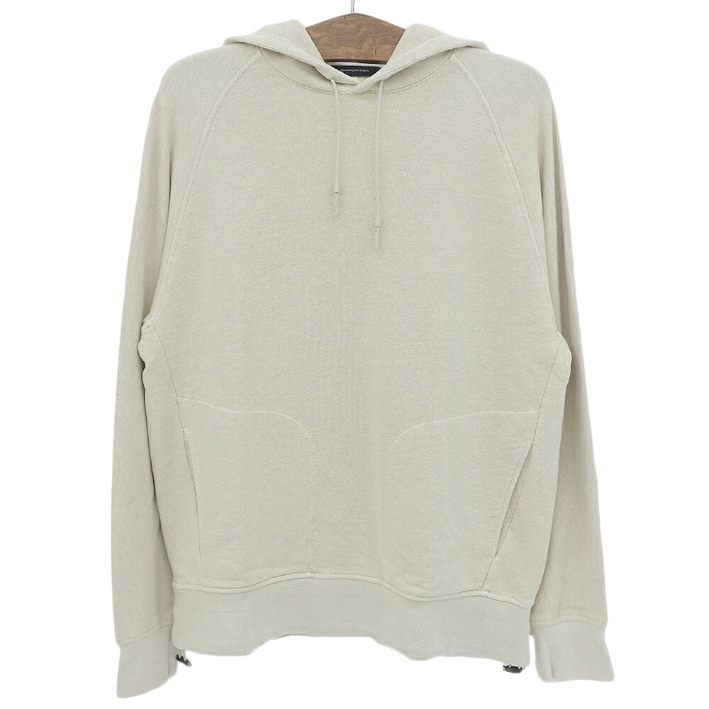 樂天商城 - 新着【中古】 超美品 ゼニア Zegna カシミヤ コットン フーディー パーカー ライトウェイト サイズ50 ベージュ オートミール 定価150000円 メンズ ほぼ未使用