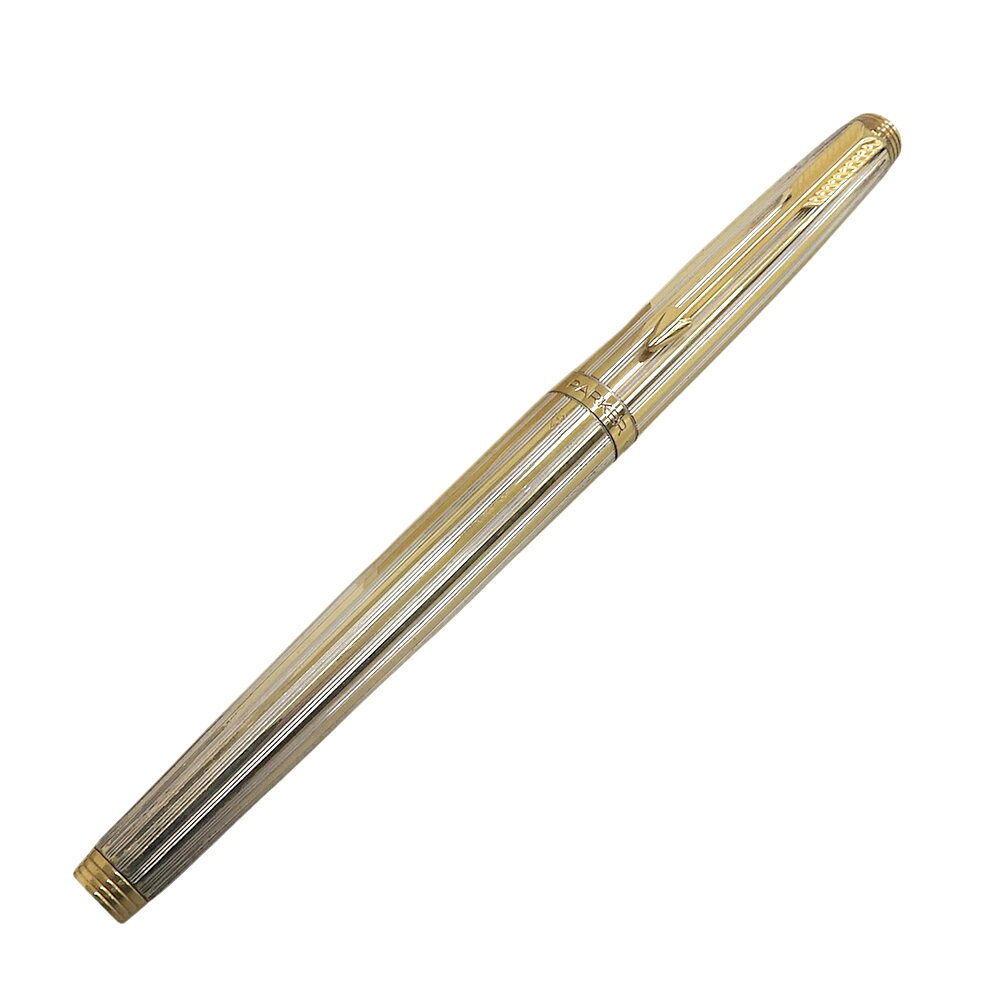 乐天商城 - 新着【中古】 美品 パーカー PARKER 希少 60年代 ソネット プレミアム ヴェルメイユ 万年筆 ヴィンテージ シルバー ペン先 750YG ケース付き