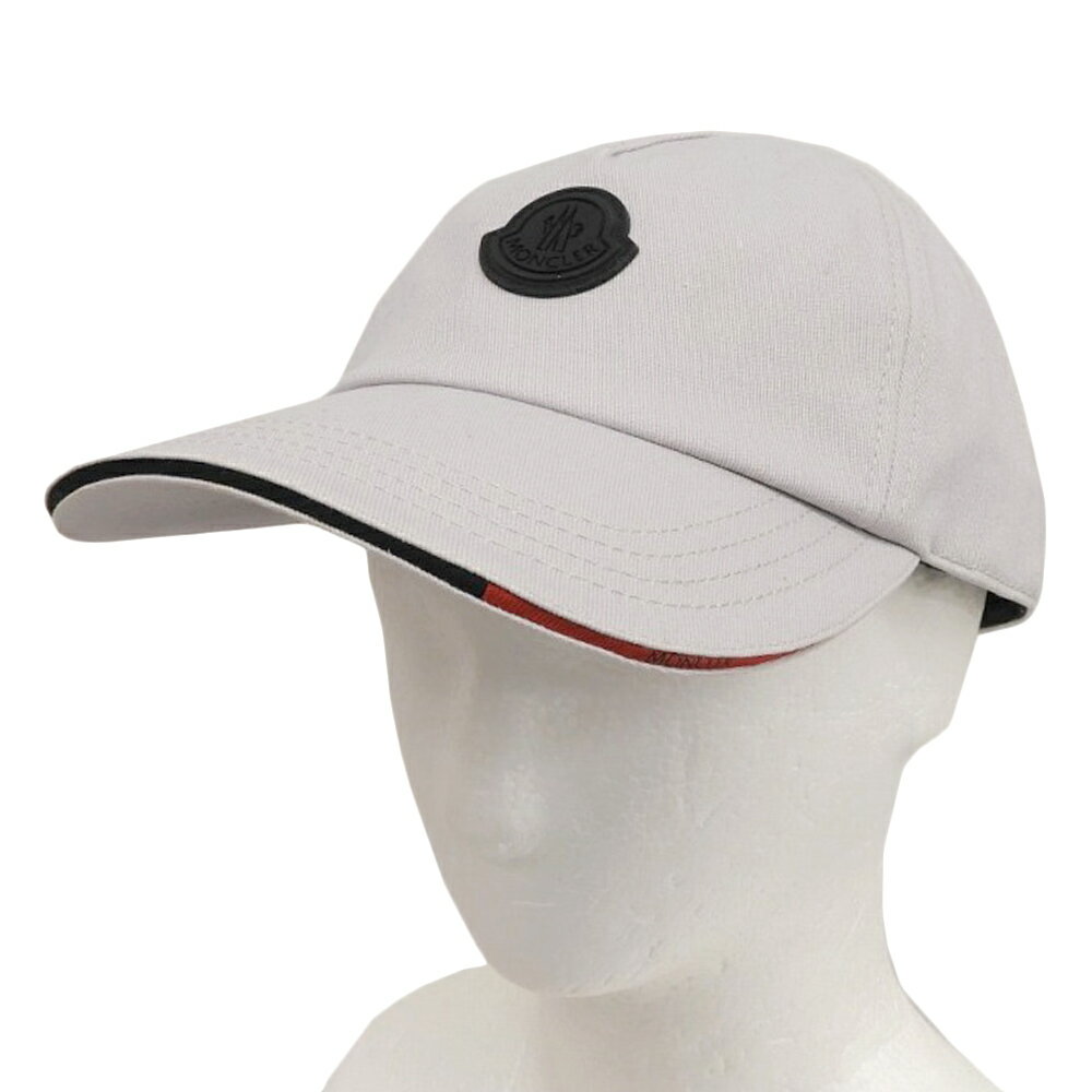 乐天商城 - 新着【中古】 美品 モンクレール MONCLER 2022年製 コットン 100％ ラバーワッペン付 ベースボール キャップ 帽子 ライトグレー メンズ