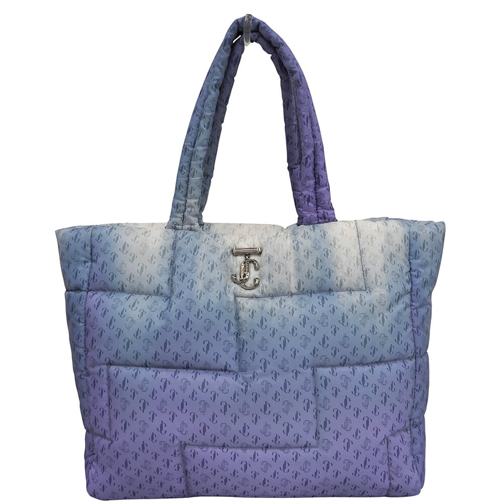 乐天商城 - 新着【中古】 超美品 ジミーチュウ JIMMY CHOO LAYA ラヤ ソフト トート バッグ JCロゴ ナイロン 肩掛け シルバー金具 ほぼ未使用
