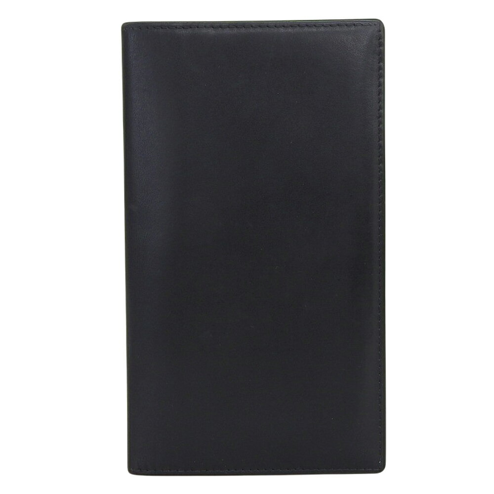 新着【中古】 美品 エッティンガー Ettinger コート ウォレット 長財布 スターティングコレクション ターコイズブルー×ブラック 小銭入れ無し 二つ折り メンズ