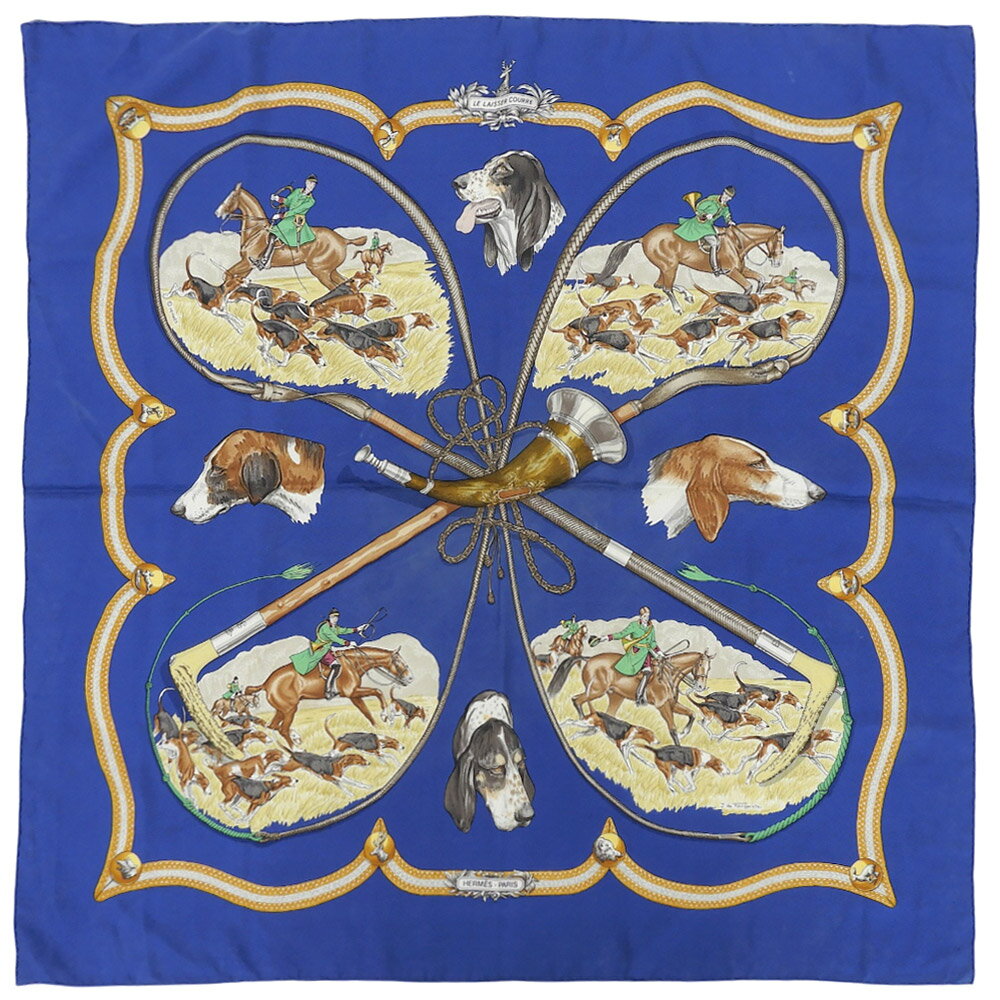 新着【中古】 超美品 エルメス HERMES カレ90 Le Laisser Courre ル・レッセ・クー...
