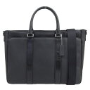 新着【中古】美品 コーチ 71752 サフィアーノレザー 2way ブリーフケース メンズ 黒 定価91800円