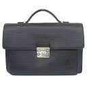 楽天スーパーセール!【中古】美品 ア テストーニ 現行タグ ドット エンボスレザー クラッチ セカンドバッグ ミニ ブリーフケース 黒
