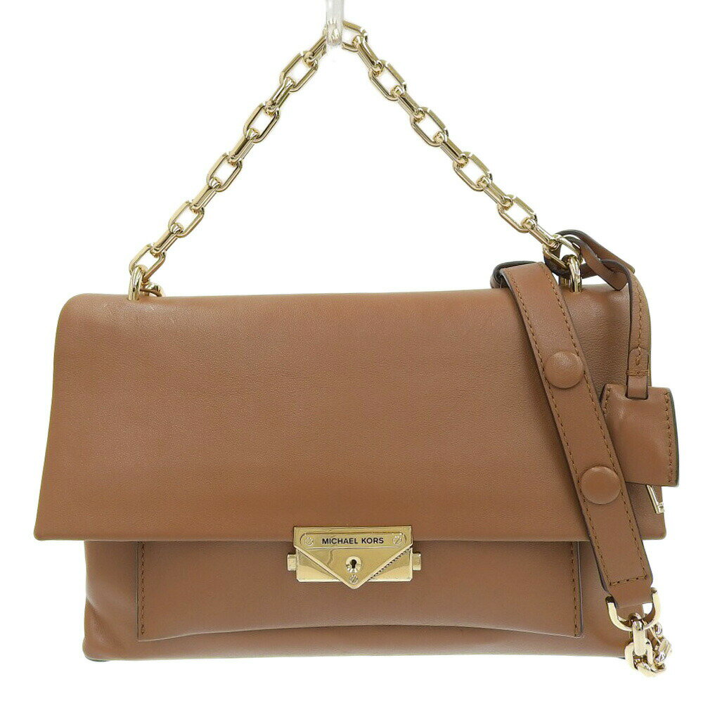 乐天商城 - 【中古】美品 マイケルコース MICHAEL KORS 2019年 Cece Medium レザー 2way チェーン ショルダー ハンド バッグ 茶 レディース オフィス 旅行