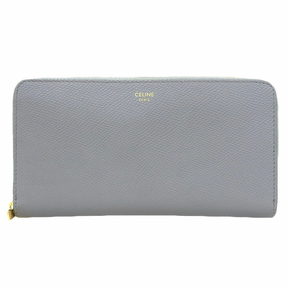 乐天商城 - 新着【中古】美品 セリーヌ CELINE 現行ロゴ カード12枚 フリーポケット2 ラウンドファスナー 長財布 レディース