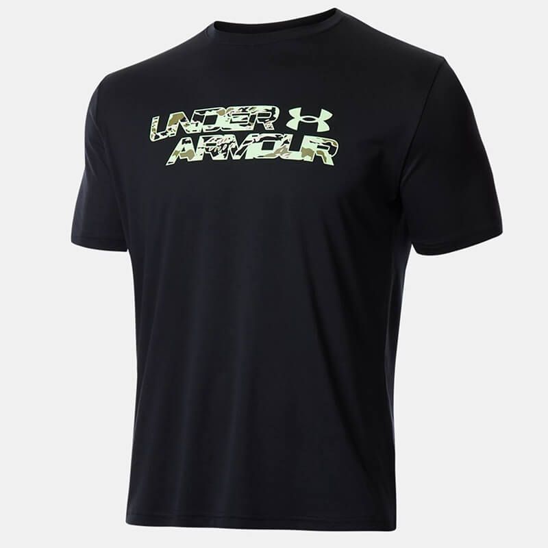 ●送料390円可能商品 アンダーアーマー UNDER ARMOUR HEATGEAR COOL 速乾 抗菌 ビッグロゴ 半袖 Tシャツ 黒[1371908-002-M] 三 壱★QWER★