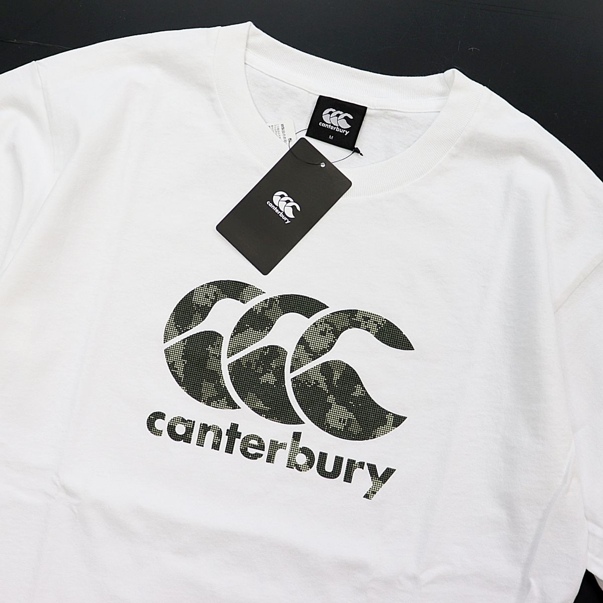 ●送料390円可能商品 カンタベリー CANTERBURY 新品 メンズ 迷彩 ラグビー コットン 半袖 Tシャツ 白 XLサイズ[RA31216-10-XL] 三 参★QWER