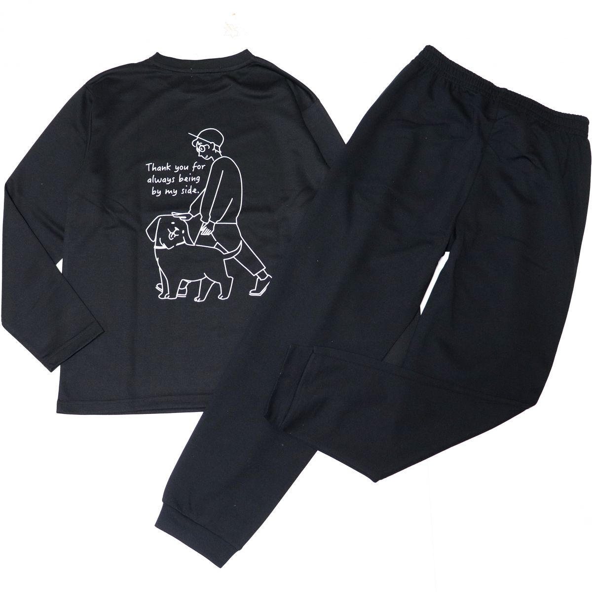 ★ロゴス LOGOS アウトドア 新品 メンズ バックプリント スウェット 上下セット SET スーツ 黒 Mサイズ[TM5FD2C01LD-BLK-M]一 五 壱★QWER