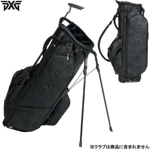PXG キャディバック デラックスハイブリッドスタンドバッグ Deluxe Hybrid Stand Bag 10.5型 ダークネスブラック/スカル【日本正規品】
