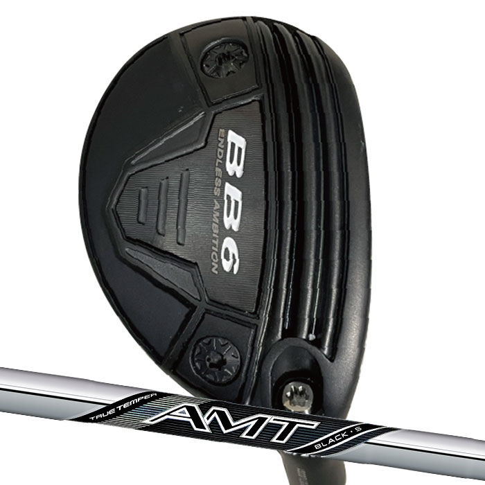 素材 ボディ/6-4T鋳造 フェース/6-4Ti鍛造 クラウン/カーボンProgress BB6 ユーティリティ AMT BLACK BB6ユーティリティは軽比重高強度のTi6-4ボディにソールとクラウンのデュアルベローズ構造を採用することにより、更なる飛距離アップを実現しました。 カーボンクラウンの採用とソールに高比重のタングステンスチールプレートとトゥ、ヒールにウエイトを配することにより、さらに低く深い重心設計で易しく飛距離アップを実現します。