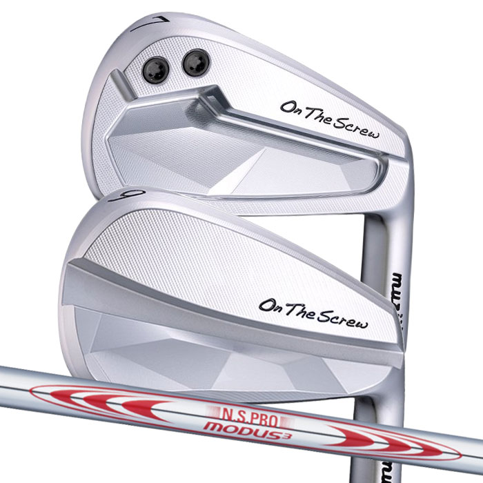 素材 軟鉄鍛造S20C+精密CNCミーリング加工+SUSウェイト(キャビティのみ)muziik On The Screw Combo IronN.S.PRO MODUS3 TOUR 1307I~AW(5本セット) ミドルアイアンは易しく狙うキャビティバッグ ショートアイアンはピンをデッドに狙うマッスルバック 精密CNCミーリング加工の軟鉄鍛造アイアン 5番から8番まではバックフェース部をセミキャビティーデザインに。 更には 低重心化を図るポケットキャビティー構造andトゥ側にSUS可変ウェイトを配置しボールのつかまり具合が調整可能 そしてソール面が2つに分かれているダブルバウンスソール設計。 ラフや悪いライからの抜けを良くします クールなデザインだけじゃない”超実践型アイアン”上級者からアベレージゴルファーまで幅広くご使用いただけます。