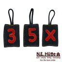 エヌ.イー.ヒュッテ N.E.Hutte フェアウェイウッド用 番号タグ T3(3/5/X)3個セット デニムシリーズ レッド