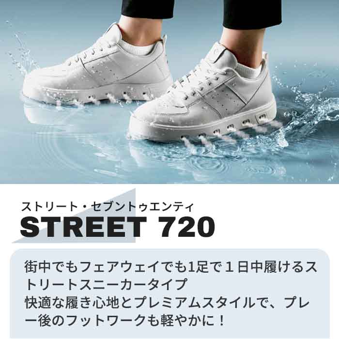 エコー ecco 111704-01007 STREET 720 ゴルフシューズ WHITE スパイクレス 天然皮革 with GORE-TEX
