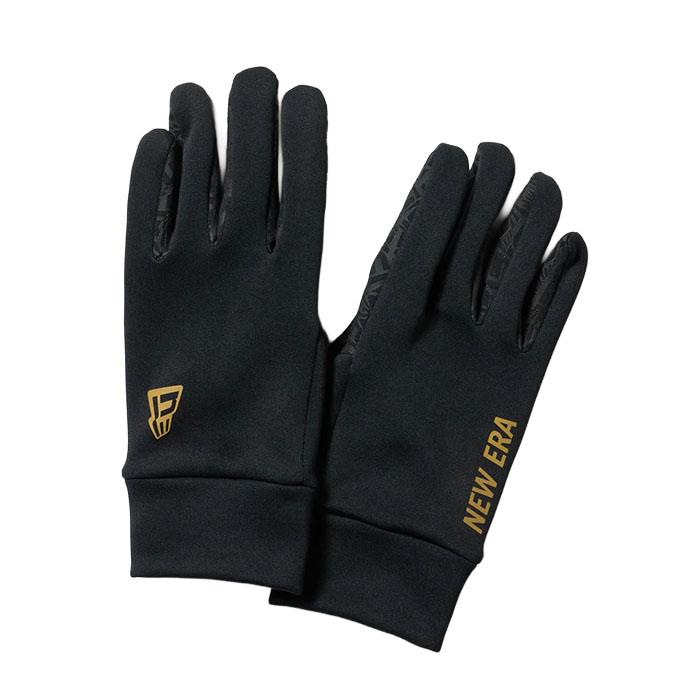【お買い物マラソン限定！2人に1人最大P100%バック】ニューエラ NEW ERA 14675880 イータッチ フリース ウォーマーグローブ ブラック/ゴールド FW25 両手 寒さ対策 暖かい