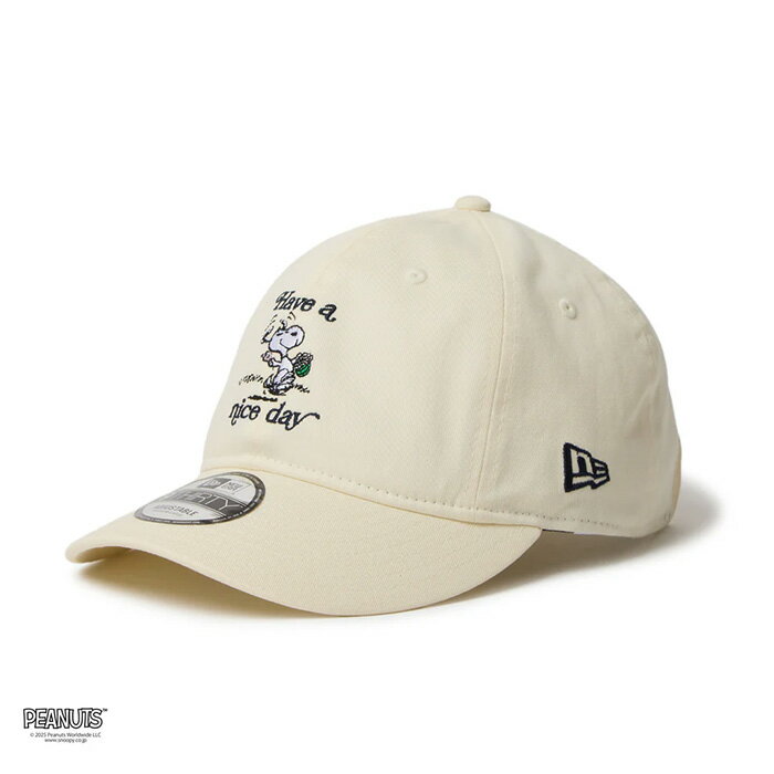 型番 14682587 素材 綿 サイズ S/M（55cm〜59cm） M/L（57cm〜61cm） L/XL（60cm〜64cm） カラー ホワイトニューエラ NEW ERA 14682587 9THIRTY PEANUTS ピーナッツ HAVE A NICE DAY クロームホワイト アメリカの漫画家チャールズ・M・シュルツ氏による、世界一有名なビーグル犬のスヌーピーが登場するコミック「PEANUTS」デザインのコレクション。 シルエットは柔らかな被り心地が特徴の9THIRTY。リアのスナップバック（サイズ調整するストラップ）でサイズ調整が可能。