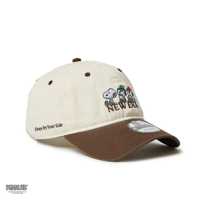 ニューエラ NEW ERA 14682618 9TWENTY PEANUTS ピーナッツ SNOOPY WITH BRO クロームホワイト/ウォルナット 帽子 CAP キャップ