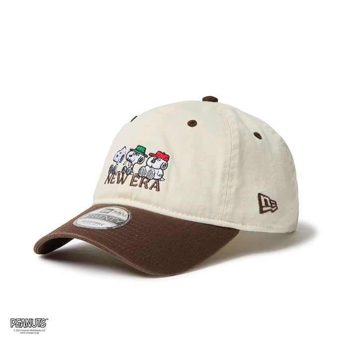 ニューエラ NEW ERA 14682618 9TWENTY PEANUTS ピーナッツ SNOOPY WITH BRO クロームホワイト/ウォルナット 帽子 CAP キャップ