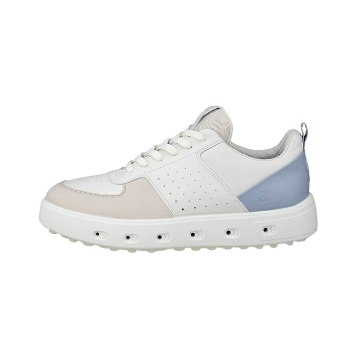 エコー ecco 110703-61596 STREET 720 ゴルフシューズ WHITE/GRAVEL/DUSTY BLUE スパイクレス 天然皮革 with GORE-TEX 紐 シューレース