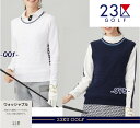 【PREMIUM SALE】【春のゴルフ応援価格】23区GOLFレディース 【ウォッシャブル】コットンブレンドサイドロゴベスト【KRVLCA-0308】