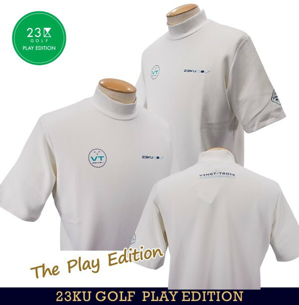 【PREMIUM SALE 35%OFF】【春のゴルフ応援企画】最高のPLAYTIMEを提供するWEAR【The Play Edition】23区GOLF・メンズ【吸水速乾・UVカット】PEダンボール無地半袖モックネックシャツ【TOVTCM-0805】【GOLFLINE】【GOLFLINE-WEAR】 2
