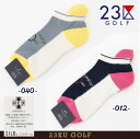 【New】23区GOLFレディース・【抗菌防臭加工】カラーブロックアンクルソックス【GN1RGM-0304】===Made in Japan===