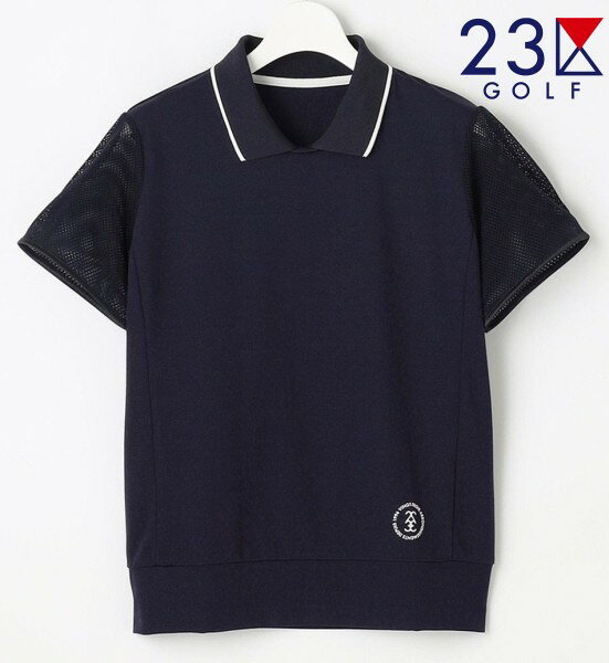 【PREMIUM SALE】【夏のゴルフ応援企画】23区GOLF・レディース【辻梨恵プロ着用】【ストレッチ＝UVケア】通気性抜群！袖メッシュでムレないメッシュスリーブ半袖ポロシャツ【KHVLGM-0518】 auc-golfwave-10024348 ゴルフウェーブオンライン サンプル画像3