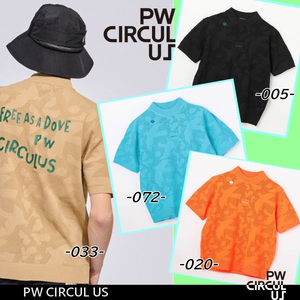 樂天商城 - 【春新！PW CIRCULUS・ピーダブリュサーキュラス】【軽い！＝洗える！】メンズ DOVEモチーフニット半袖モックネックシャツ【KRPNLM-0305】【B-05】