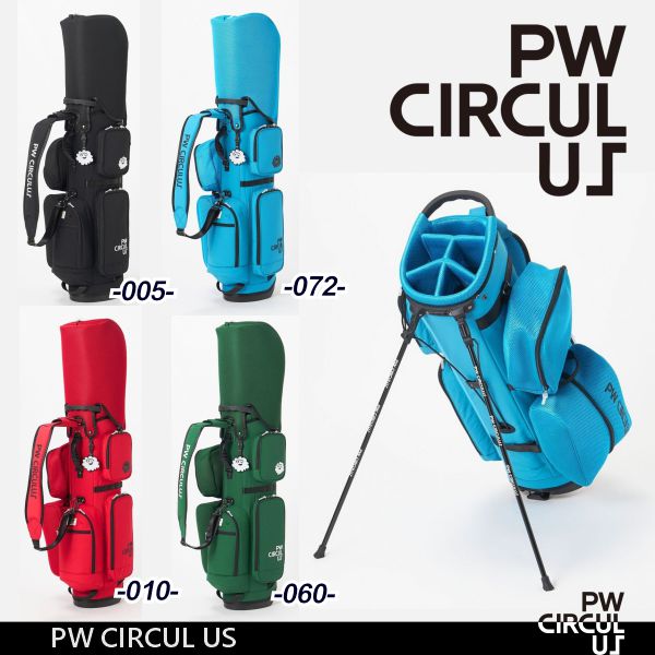 【春新！PW CIRCULUS・ピーダブリュサーキュラス】【無料オウンネームサービス実施中！】【UNISEX】シボ調ナイロンワッシャーデタッチャブル軽量スタンド式キャディバッグシューズケース・ランドリーケース付き【BO7ILM-0001】【PW-LMNyW】