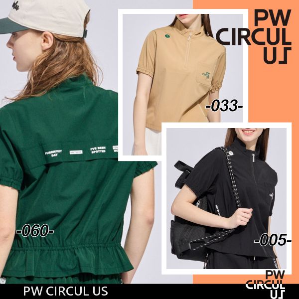 樂天商城 - 【春新！PW CIRCULUS・ピーダブリュサーキュラス】【UVカット＝ストレッチ】レディース ギャザリングシャツ◆半袖ハーフジップ【KHPQLM-0438】【B-49】【B-50】