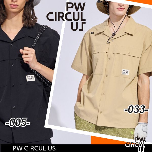 Rakuten - 【春新！PW CIRCULUS・ピーダブリュサーキュラス】【UVカット＝ストレッチ】メンズ ダブルポケットサファリ半袖シャツ【KHPNLM-0535】【B-61】【SUM1】