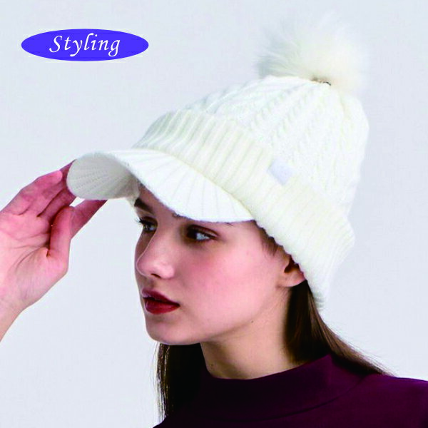 【New】23区GOLF・レディースツバ付き 柔らかニットキャップ【HT1RGW-0514】