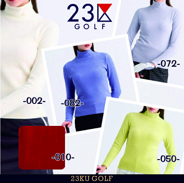 【New】23区GOLF・レディース【吸湿＝発熱】グランサーモリブタートルネック◆モックネックシャツ【TOVLGW-0504】