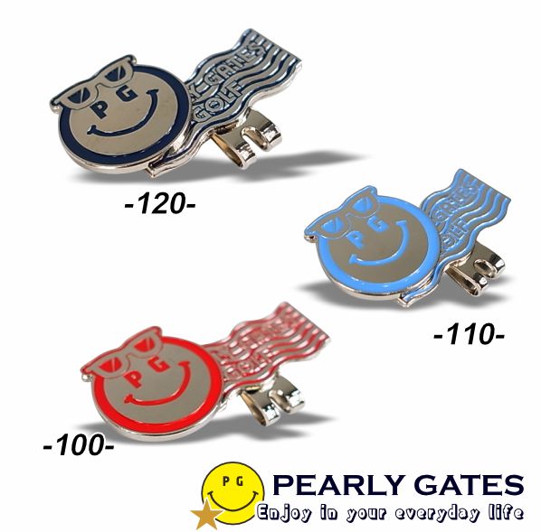 ABOUT PERLYGATES ■ Information □名称:パーリーゲイツゴルフ クリップマーカー □カラー：ネイビー120・ライトブルー110・レッド100 □サイズ：マーカー/直径約2.9cmくらい。 ベース部分/最大で約4.4cm×約1.8cmくらい ※実測ですので誤差が生じます。 ご参考数値としてご理解くださいませ。 ※メンズレディース共通モデル □メーカー正規商品 □本体価格:税込￥4,180 (税抜￥3,800+税) □発売元：株式会社TSI ■PEARLY GATES GOLF シリーズは、 こちらをご覧ください。 ■ Staff Comment ■「もっとゴルフをしよう！」というコンセプトのもと、あくまでもゴルフプレーのためのさまざまなアイテムが登場！【PEARLY GATES GOLF】からのご紹介です！ ■サングラスで決めたPGGスマイルが大きめのマーカーになって登場です！Big Wave デザインのクリップ部分もカッコいいので、キャップやバイザー等に付けていると、さりげなくお洒落なワンポイントになりますね。ちょっとピンから遠いところに乗っちゃってもこれならバッチリ目立ちます！ボールの位置を見失うことなく、スムーズで、Happyなプレーが楽しめますょ！ ■ BRAND-ANNOUNCE 【PERLY GATES GOLF】について パーリーゲイツゴルフは、"Enjoy in your everyday life" パーリーゲイツをもっと身近に楽しむ"という意味で、 名門ゴルフ場を中心に展開された、期間限定のラインナップとなります。 直営店で展開された、「選べるマーカー」シリーズに続いて、こちらのシリーズも お客様にご提供させていただくことになりました。 プレーに使える「おすすめの商品」を揃えましたので、ぜひご覧くださいませ。 ■ Sopping Guide (ご購入前に必ずお読みください) ■お支払方法・送料・配送・返品等につきましては、 こちらをご覧ください。 ※(沖縄・離島地域、または一部除外区域がある場合がございますのでご了承くださいませ。) ■発送方法は商品毎に異なりますので「ご注文承諾メール」にて詳細と発送方法をお知らせいたします。 ■主な発送方法につきましては、こちらの配送についてをご覧ください。 ■お買い上げ金額合計が税込み3,980円以上になりますと、送料無料にてお届けいたします。 ■3,980円以下の商品でも送料無料対象品がございます。(商品毎に設定しております) ■こちらの商品情報は、「ゴルフウエーブオンライン」がお届けしております。 ■当店では「楽天ショップ」以外の通販サイト及び、店頭（本・支店）でも掲載商品を販売させて頂いておりますので、 万一、売り違いの際は、ご容赦ください。 予め、在庫確認もできますので、お気軽にお問い合わせ下さいませ。 ■当社のオンラインサイトを模倣したいわゆる「偽サイト」や、「ブランドのコピー品」が出回っておりますが、当社は一切関係ありません。 ■模造品を転売したりすることは、法律で処罰の対象となる場合があります。 ■当社は正規品以外の商品の取り扱いはございません。 偽サイト、コピー商品については、当社一切の責任を負いかねます。