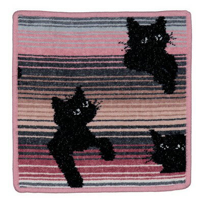 フェイラーハンカチ25x25cm 黒猫柄です。
