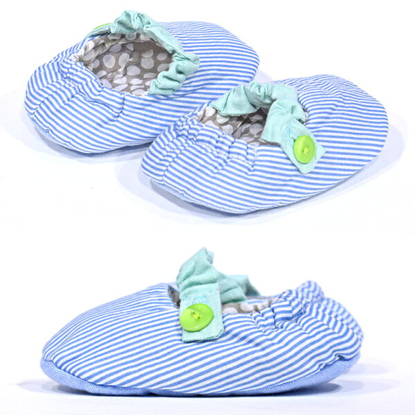 Goods-KOBEのRAG MART Baby ブーティ ベビー 新生児 ドット ストライプ ボーダー アンクルバンド 足カバー ピンク オレンジ ブルー グレー 水玉 靴下代わり RAGPET ベビーシューズ ブーティー コットン ボーダー ベビーギフト かわいい 男の子 女の子 退院時 ラグペット｜アングル2