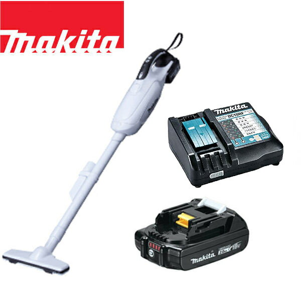 当店だけ！バッテリー充電器も1年保証! マキタ 18V コードレス 掃除機 紙パック式 CL182FDZW +急速充電器DC18RF+軽量バッテリーBL1820B 充電式 ハンディ クリーナー CL182FDRFW リチウムイオンバッテリー コードレス掃除機 1年保証付