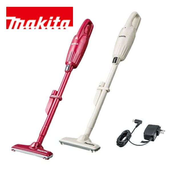 当店だけ！バッテリー充電器も1年保証! マキタ CL116DW 充電式クリーナー コードレス掃除機 バッテリー内蔵 10.8V 2.0Ah カプセル式 トリガスイッチ アイボリー レッド MAKITA