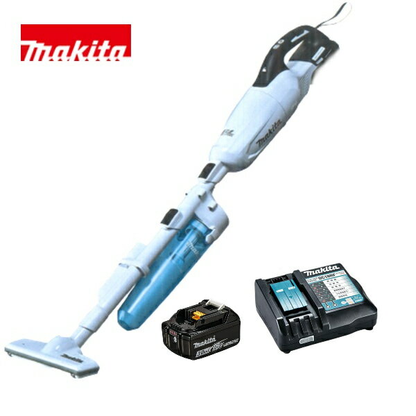 当店だけ！バッテリー充電器も1年保証! マキタ CL281セット 18V コードレス 掃除機 カプセル式 CL281FDZW + ロック付サイクロンアタッチメント + バッテリー BL1830B + 急速充電器DC18RF 充電式 クリーナー リチウムイオンバッテリー コードレス掃除機のサムネイル