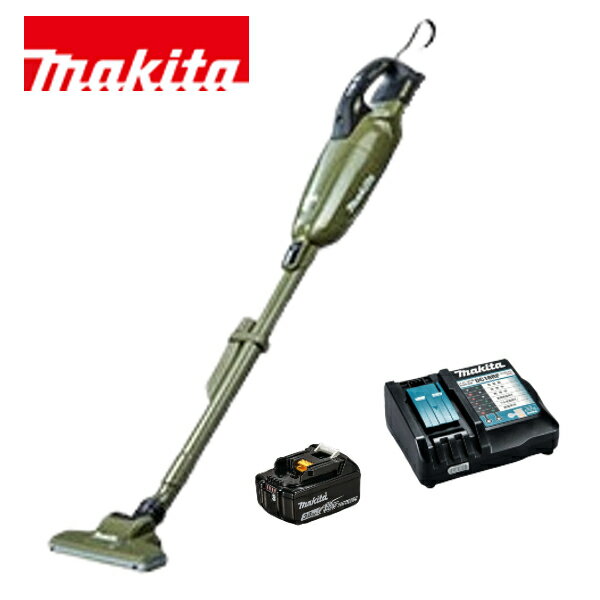 当店だけ！バッテリー充電器も1年保証! マキタ オリーブ CL284FDRFO コードレス掃除機 18V カプセル式 CL284FDZO + バッテリーBL1830B + 急速充電器DC18RF 充電式 スイッチ クリーナー リチウムイオン makita