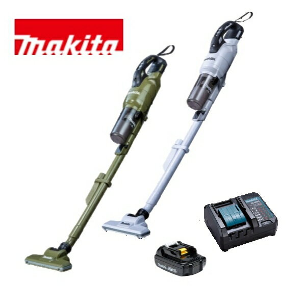 当店だけ！バッテリー充電器も1年保証! マキタ コードレス掃除機 18V サイクロン一体式 オリーブ