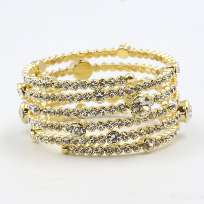 ブレスレット バングル 5連 サンクライン レディースジュエリー レディース レディースブレスレット スワロフスキー ゴールド 豪華 ゴージャス エレガント お...